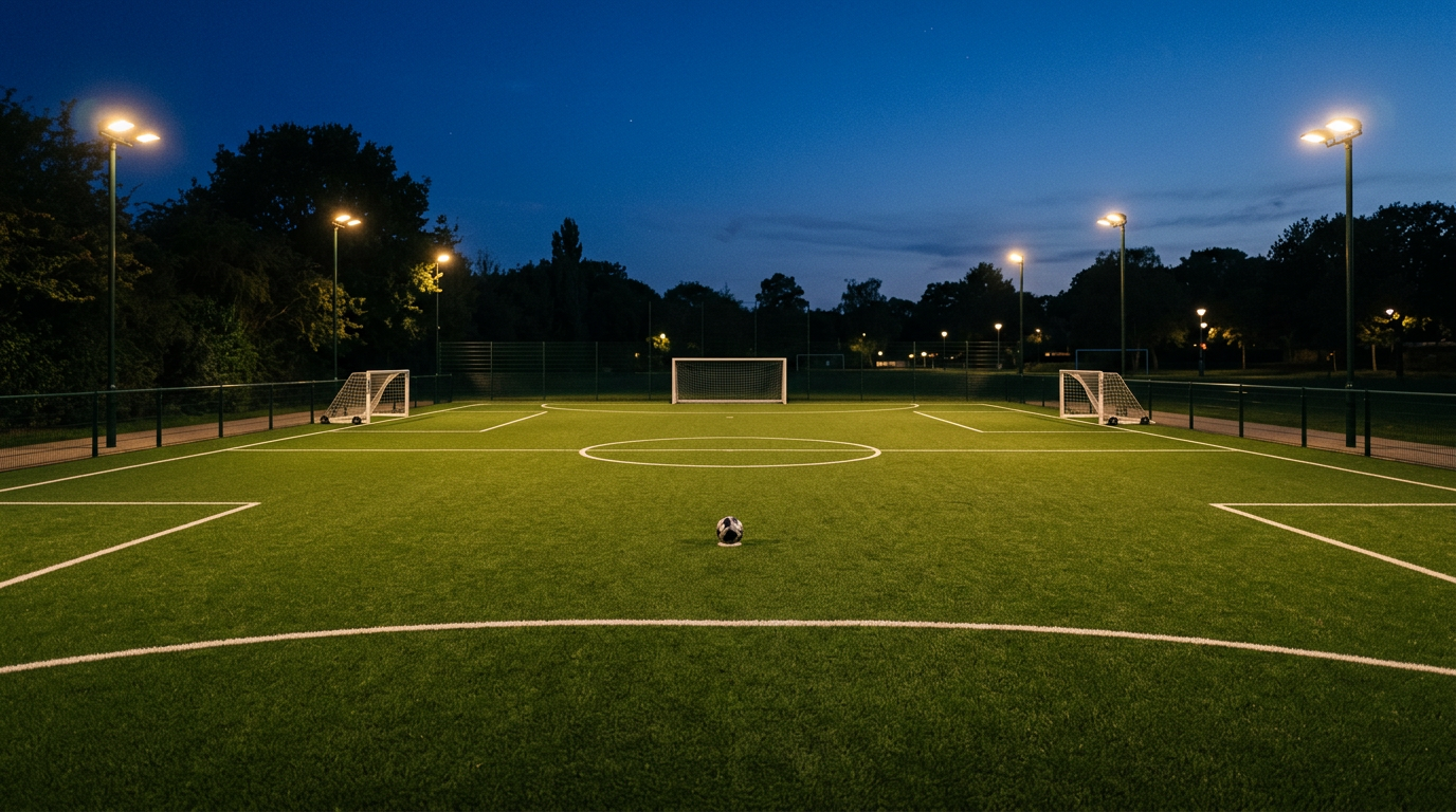 Mini-football pitch prepared for play